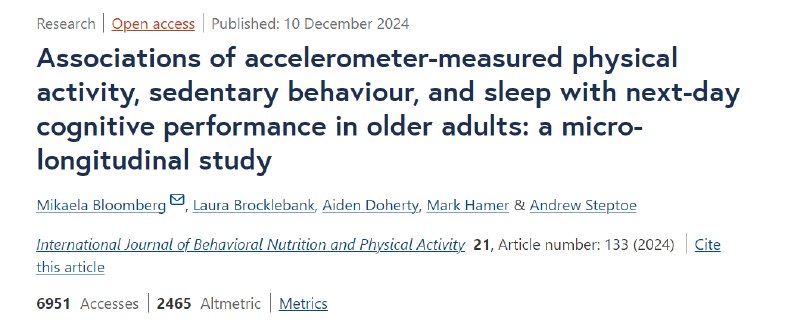 一次锻炼就能让大脑功能在接下来的24小时内受益以往的研究表明，体力活动能对人的认知能力产生短期益处，但这些益处是否会持续到锻炼后第二天以及睡眠在这个过程中的作用尚不清楚