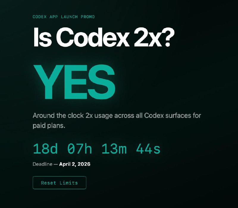 快速查看Claude与Codex 当前是否提供“双倍使用额度”🔗 