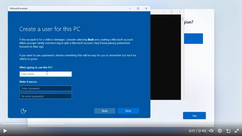 跳过Windows 11登录微软账户新方法操作方法：1. 在 Windows 11 OOBE 登录用户账户界面按 Shift+F10 打开命令提示符 (CMD)2. 在命令提示符窗口中输入命令 start ms-cxh:localonly 按回车3. 此时系统将自动打开微软账户管理的窗口，在这里可以输入用户名称4. 在这里输入用户名和密码后继续即可，此时不再需要 BypassNRO 脚本或注册表蓝点网📮投稿  ☘️频道  🌸聊天