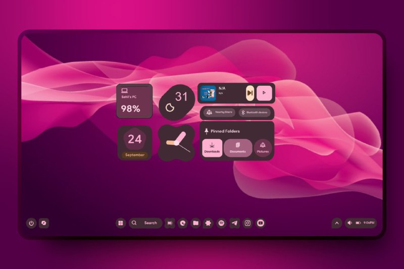 MD3-Windows：为 Windows 桌面带来 Material You 设计MD3-Windows 是一款 Rainmeter 皮肤，提供动态 Material You 小部件，支持亮暗模式，并根据壁纸自动选择颜色，让你的桌面焕然一新，拥有 Android 12+ 的原生质感